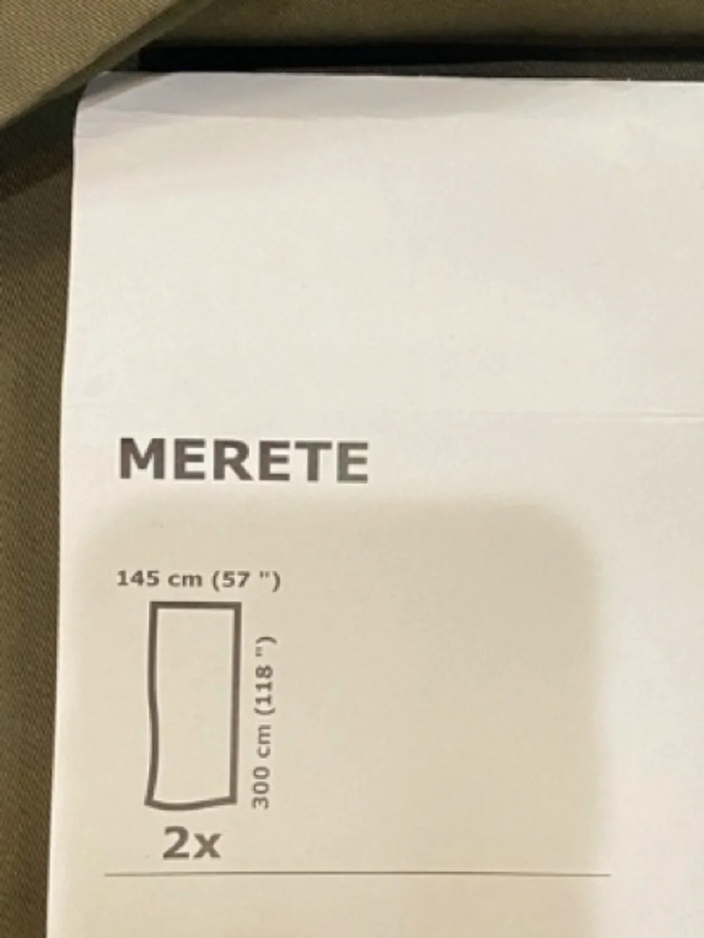 IKEA MERETE Khaki green curtains